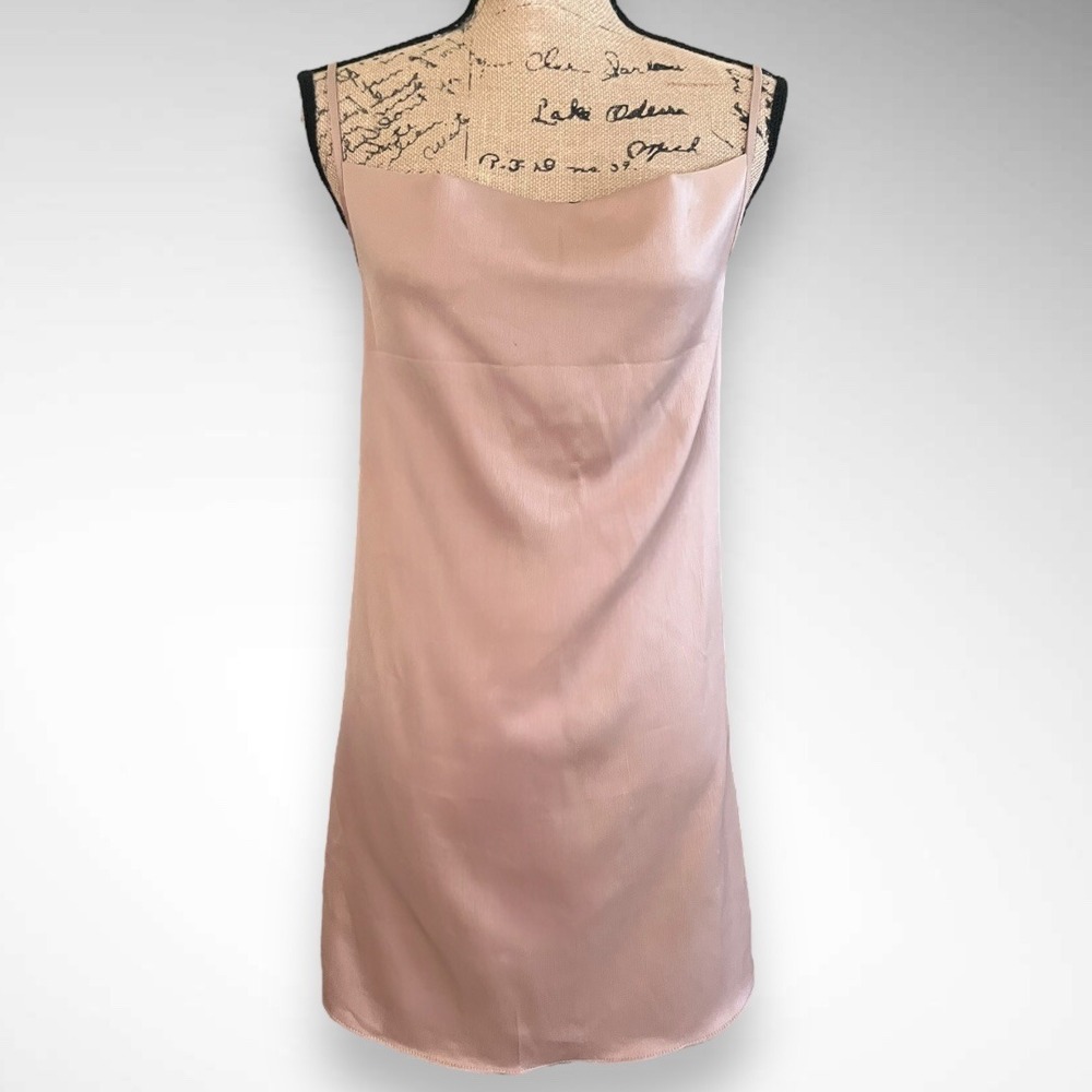 MISSGUIDED Women's Tan Mini Slip Dress Size 2 | EUC‎